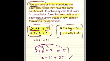 Linear Algebra (Video 2) Section 1.1 continued