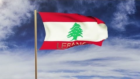 4K Lebanon flag with title waving in the wind. Looping sun rises style. Animation loop Stock video