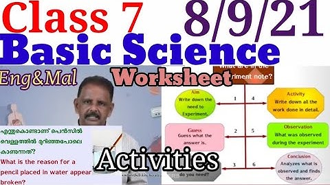 Class 7 Basic Science Worksheet 8/9/21|STD 7 Basic Science Worksheet 8/9/21|Activities|@educutz131