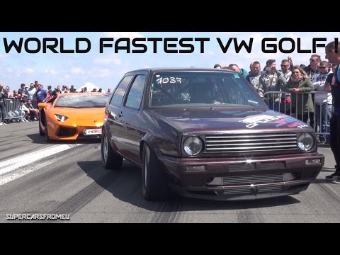 1300 HP World Fastest VW Golf Turbo During Half Mile Run w/  INSANE Accelerating!