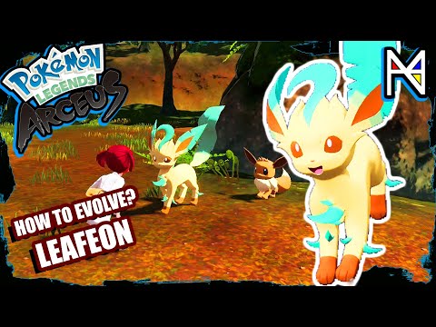 Pokemon Legends Arceus - How to Evolve Eevee into Leafeon (Obsidian Fieldlands)