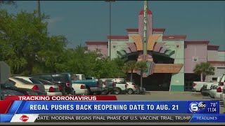 Regal Cinemas new reopening date is Aug. 21
