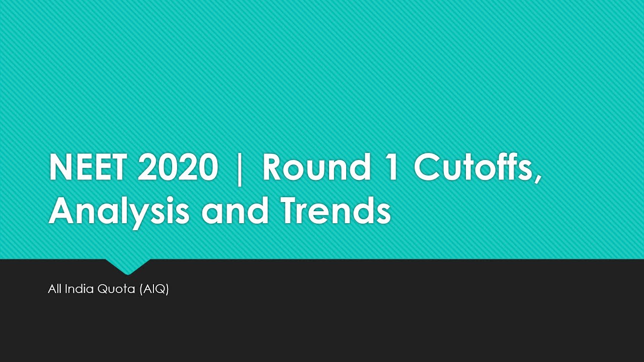 NEET 2020 | MCC Round 1 Provisional Result Analysis | Medical Round 1 Cut-off Analysis