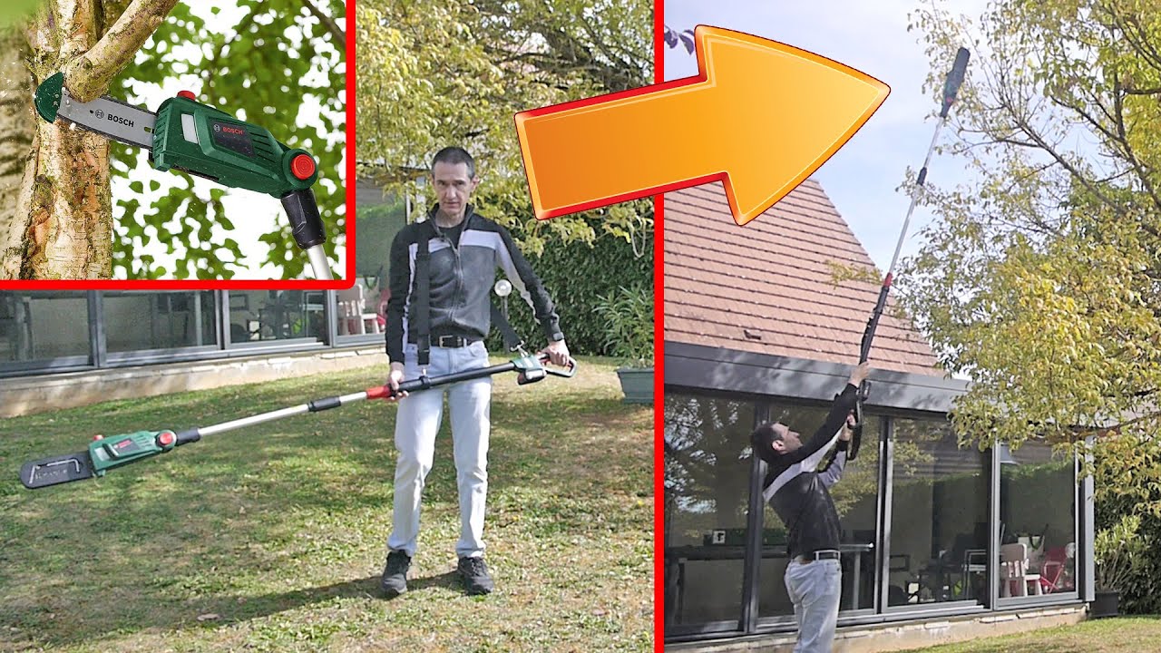 Élagueuse Sans Fil 2 En 1 - Compatible Avec Makita 18 V - Scie D'élagage 2 En 1 Sans Balais - Avec Manche Télescopique Et Télescopique - Hauteur De Travail : 4,5 M (sur Batterie