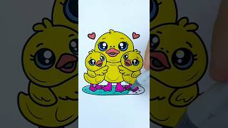 Cute duck family coloring page