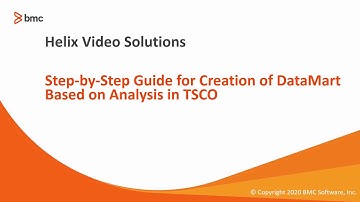 BMC TSCO: How to Create DataMart Based on Analysis in TrueSight Capacity Optimization