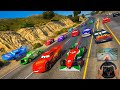 Street Race Crazy Cars   McQueen VS Friends The King Chick Hicks Francesco Bernoulli Darrell Cartrip