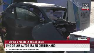 Fuerte choque de autos en Acceso Oeste: un muerto