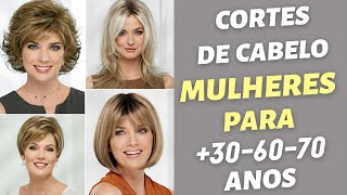 CORTES DE CABELO MULHERES PRA +30-60-70 ANOS - CORTE CABELO CURTO FEMININO ESTILO CHANEL - MODA MODA