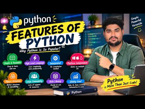 🎯 Features of Python  class-3| Python Full Stack Series