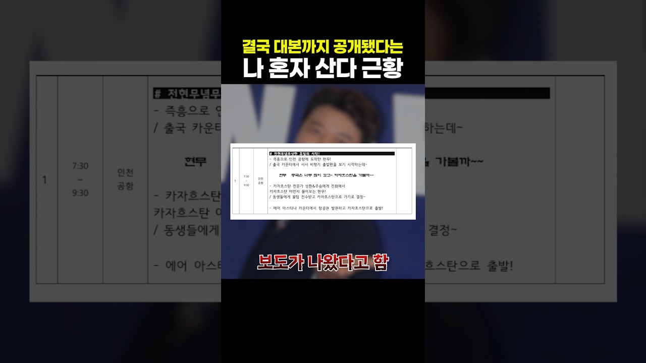 결국 대본까지 공개됐다는 나 혼자 산다 근황
