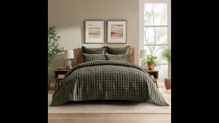 RECYCO Luxury Velvet Quilt Set, California King 118'' x 106'' Oversized Bedspread, Ultra Soft Velvet