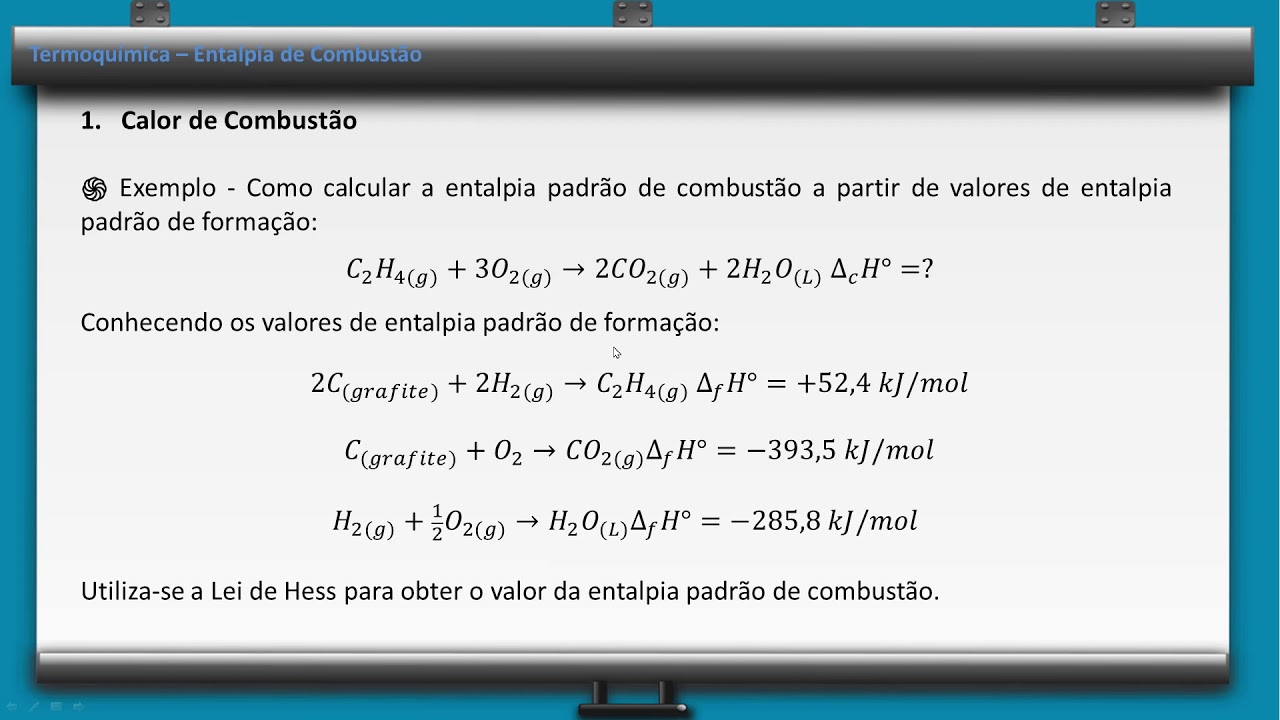 A2T304 - Termoquímica - Entalpia de Combustão - YouTube