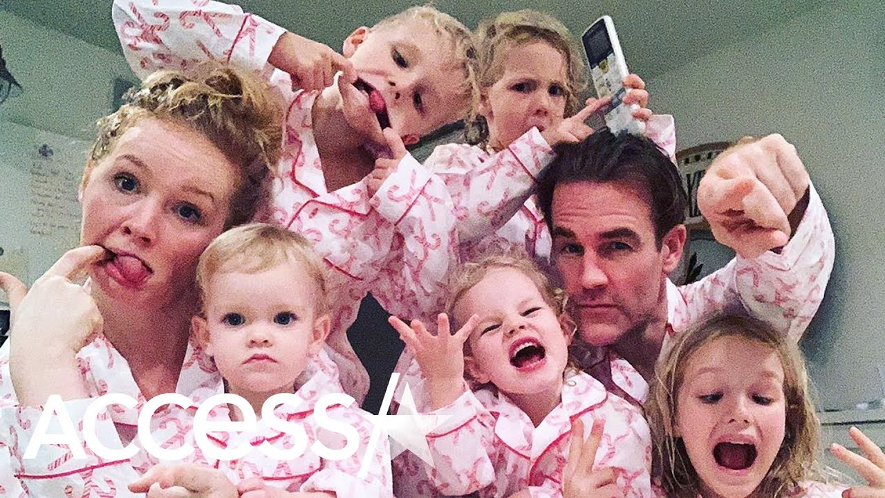 James Van Der Beek And Family Make Silly Faces In Matching Christmas