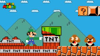 Super Mario Bros. but Everything Luigi touch turn into TNT