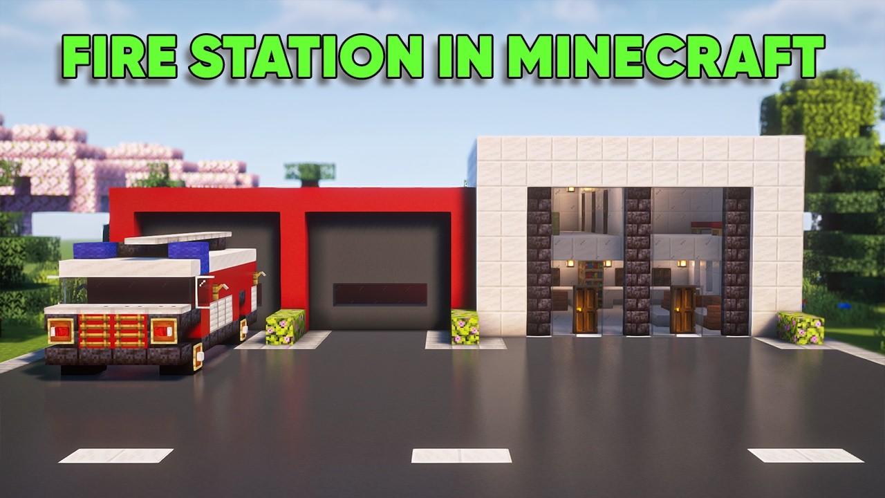 How to build a fire station in Minecraft🚒🔥