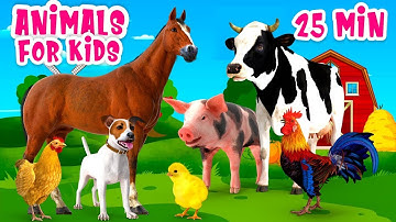 Animals for Kids 25 min Farm animal sound |