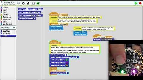 Quick MicroBlocks overview - Circuit Playground Express