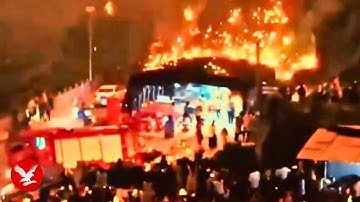 Drone show goes wrong in China after fireworks display malfunction