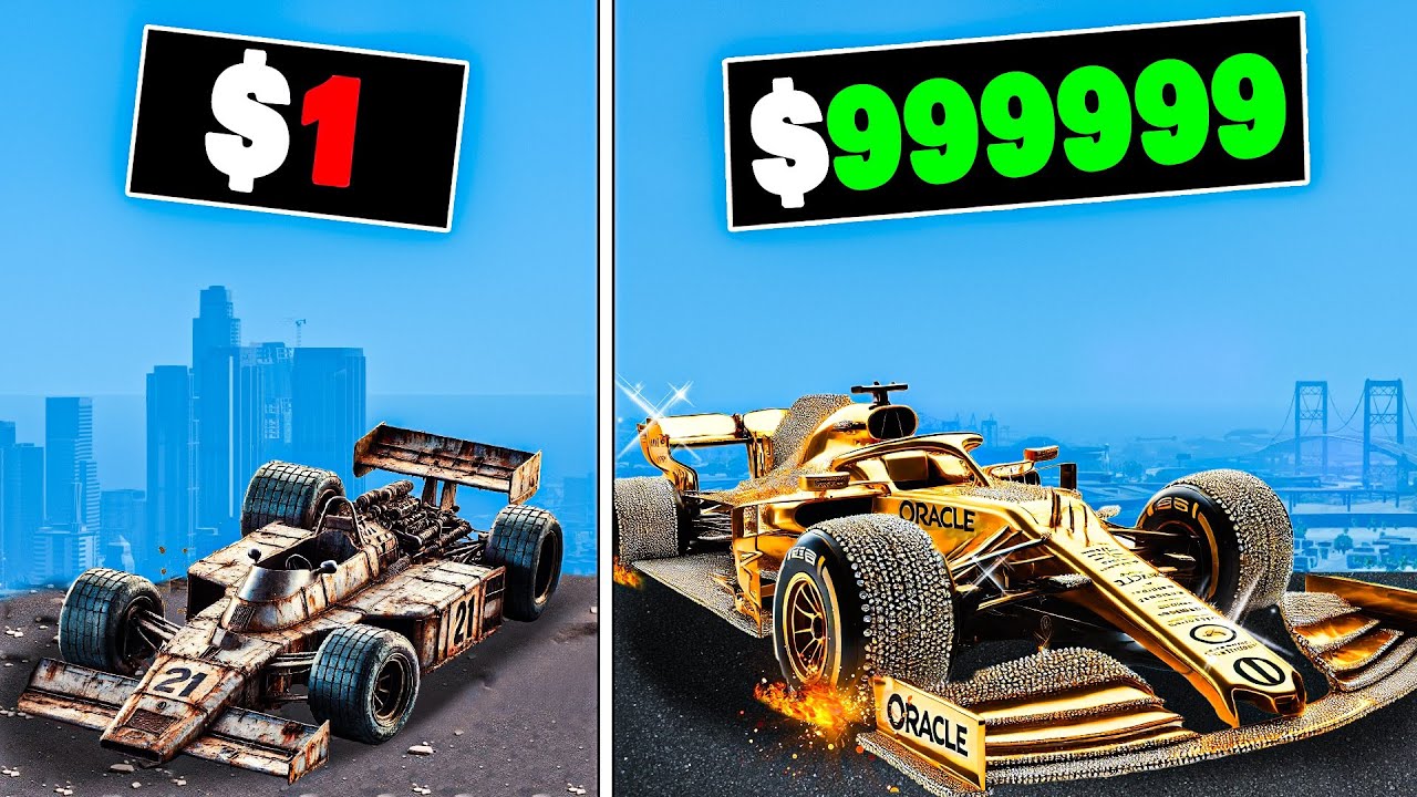 1 to 1,000,000 F1 Car in GTA 5 YouTube