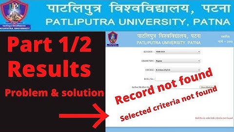 Ppu part 1/2 results 2022 | ppu results record not found| selected criteria not found| #ppuresults