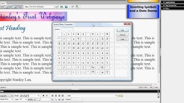 Dreamweaver   5  Inserting Symbols and a Date Stamp