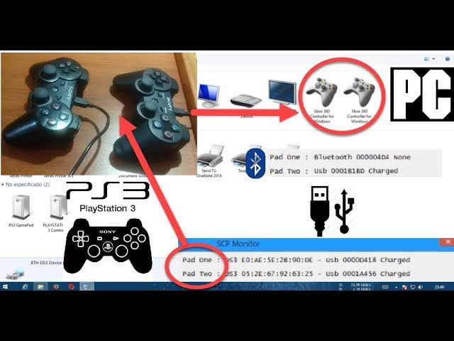 DuLingKer Mando PC Inalámbrico, Mando PS3 PC Gamepad con Doble