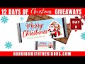 Day 8 Day Free Christmas Chocolate Candy bar wrappers| 12 Days of Christmas Giveaways