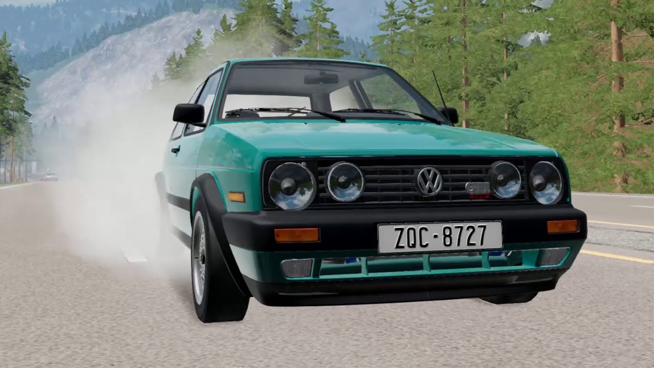 Golf 2 VR6 Turbo 300kmh High Speed Crash Test