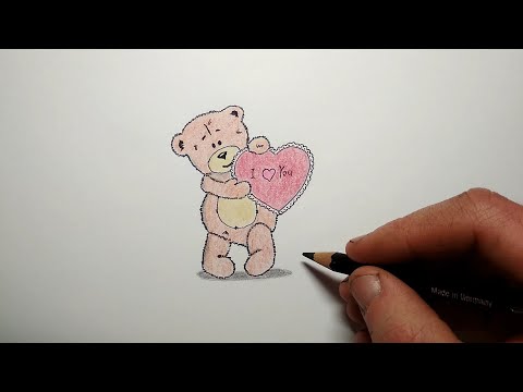 Как нарисовать мишку Тедди на День Святого Валентина