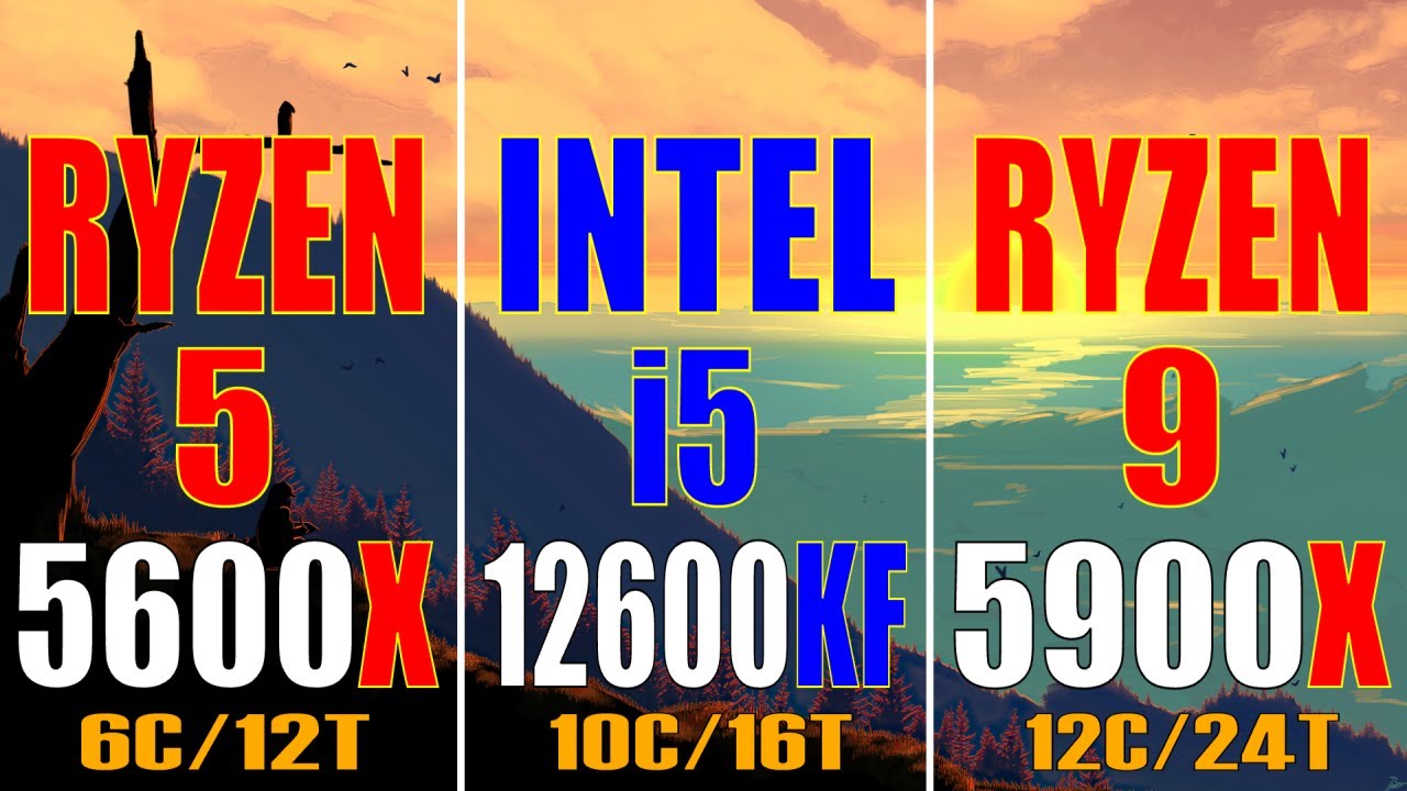 RYZEN 5 5600X vs INTEL i5 12600KF vs RYZEN 9 5900X || PC GAMES