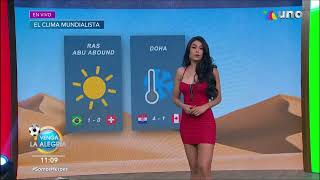 Kristal Silva Y Vestido Rojo Como Chica Del Clima