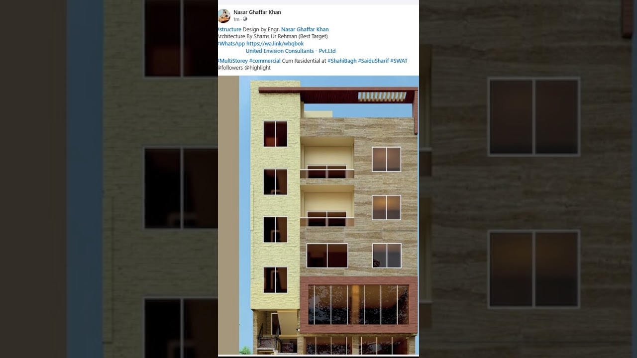 Structure design of Commercial cum Residential at Saidu sharif Swat