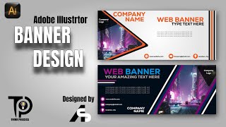 Make attractive Banner Design In Adobe Illustrator | Modern Banner | Web Banner | @thinkprocess