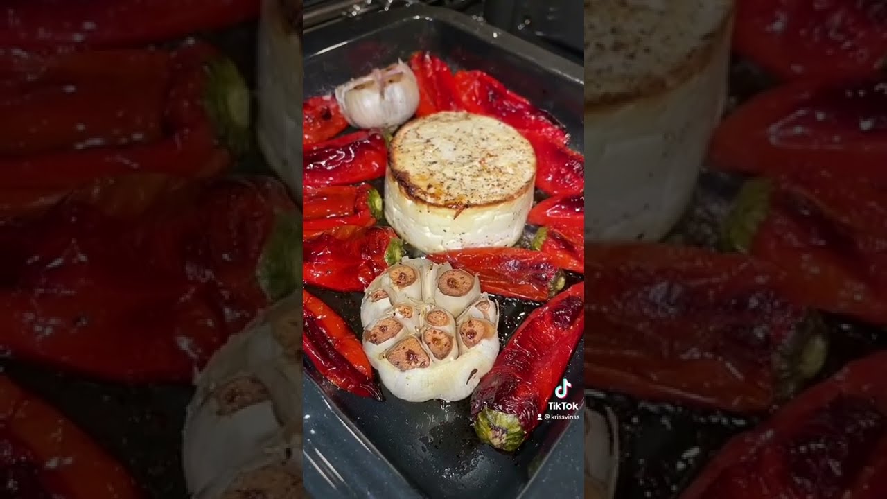 Gebackener Ziegenkäse mit Paprika und Knoblauch und Croutons 😋😋😋 - YouTube