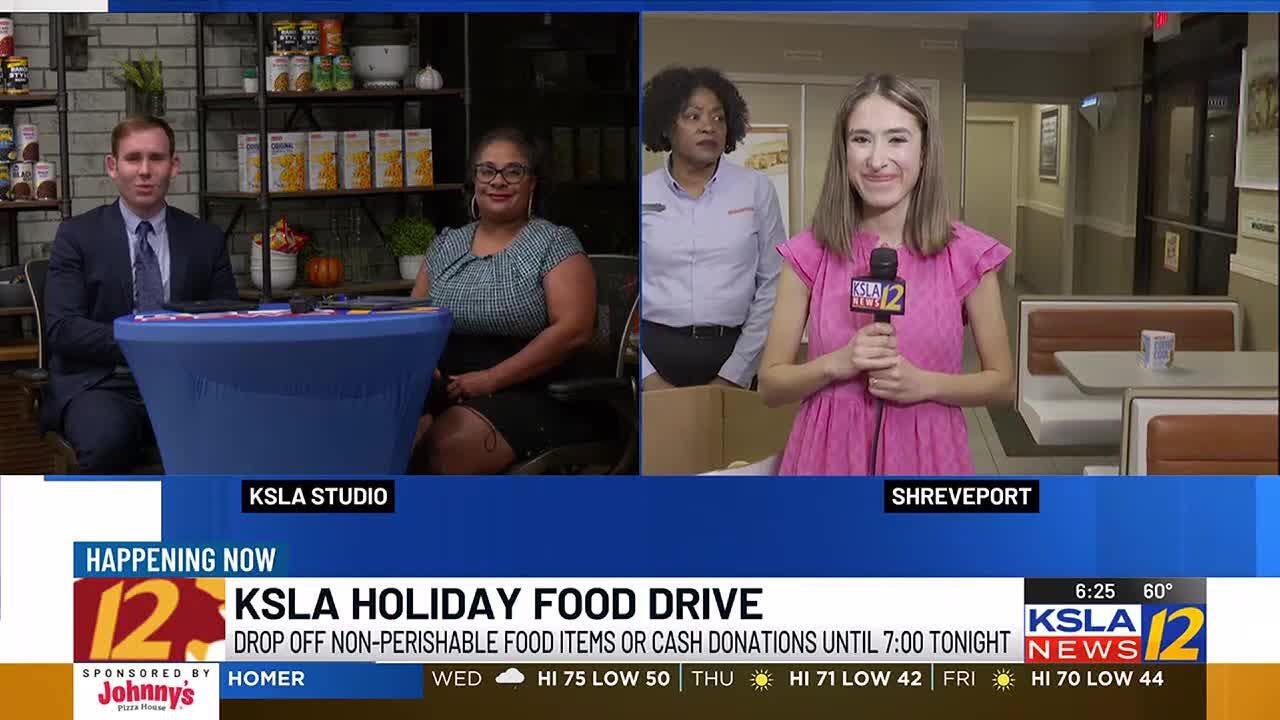 KSLA's Donna Keeya is helping collect canned goods at Whataburger