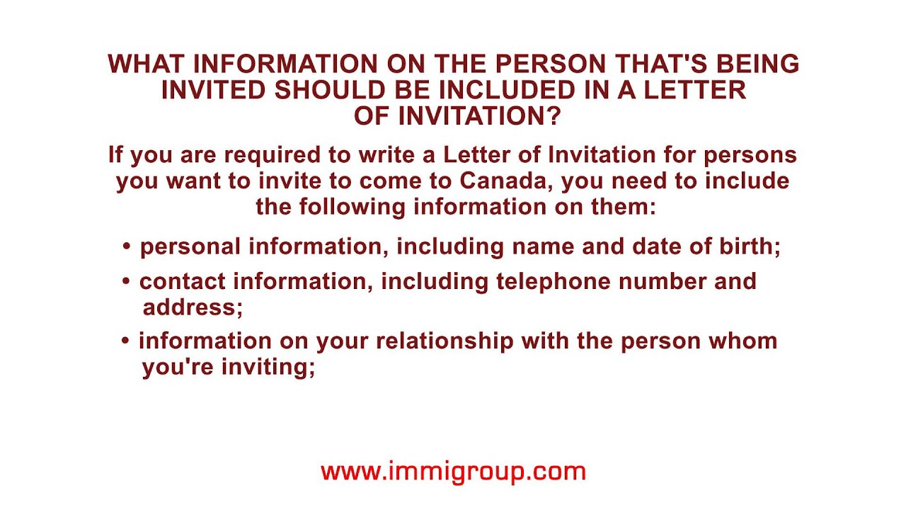 what information on the person that s being invited should what should be included in a letter of recommendation