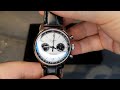 Sugess White 40mm Panda Chinese Chronograph ST1901 1963 Sapphire Seagull Swan Neck Unboxing