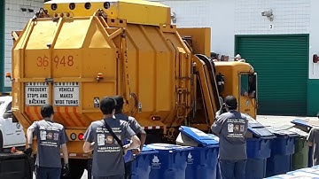 LA City Sanitation Peterbilt Amrep Mini ASL - 36948 on trash clean up (Part 2)