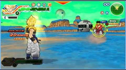 Goku ssj DIOS y Vegeta GT =Gogeta vs Broly ssj4 Tenkaichi Tag Team