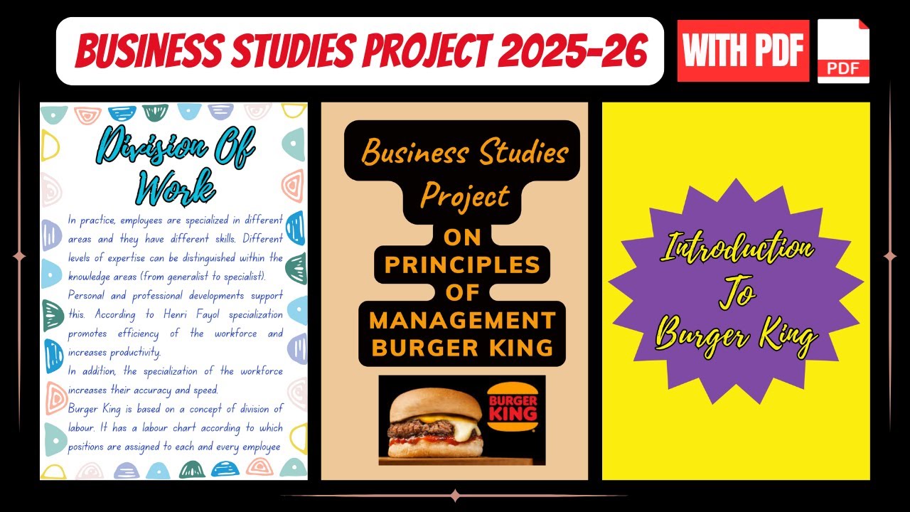 Fresh Look at Business Studies Project On Principles Of Management Burger King