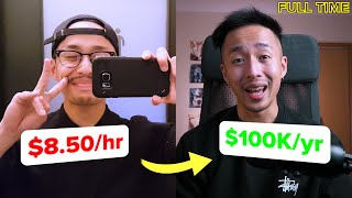 How I went from a dishwasher to a full time content creator