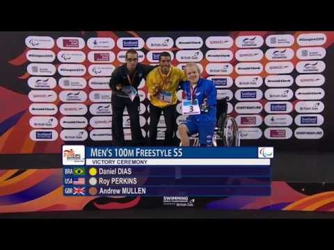 Men's 100m Freestyle S5 | Victory Ceremony | 2015 IPC Swimming World Championships Glasgow