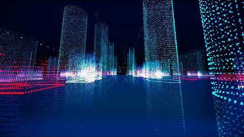 videoblocks futuristic matrix hologram city seamless loop digital blueprint of buildings with binary