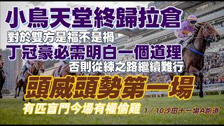 小鳥天堂終歸拉倉.對於雙方是福不是禍.丁冠豪必需明白一個道理.否則從練之路繼續難行.頭威頭勢第一場.有匹盲門今場有權偷雞.1/10沙田十一場A跑道.