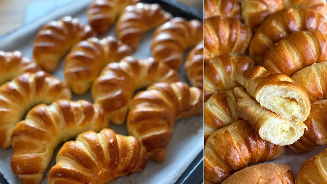 PUDINGOS KIFLI😍 egyszerű kelt péksüti vaníliás pudinggal töltve - BebePiskóta