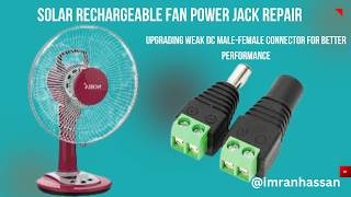 Solar Fan DC Jack Repair | Male to Female Connector Replacement & Wiring Upgrade