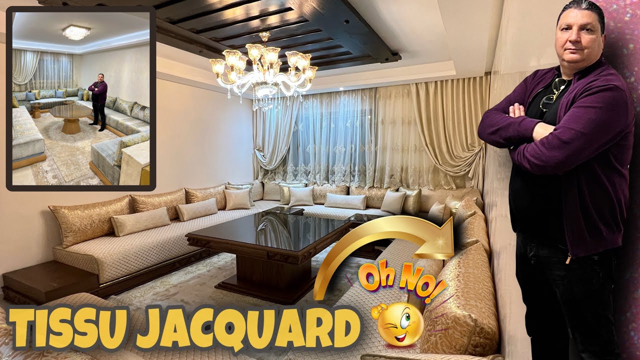 🦾 أول مرة أنفرش بهاد الثوب ..😲 | ثوب 4 جاكار  بالعود 3D 🪵 | TOP SALON MAROCAIN 🇲🇦