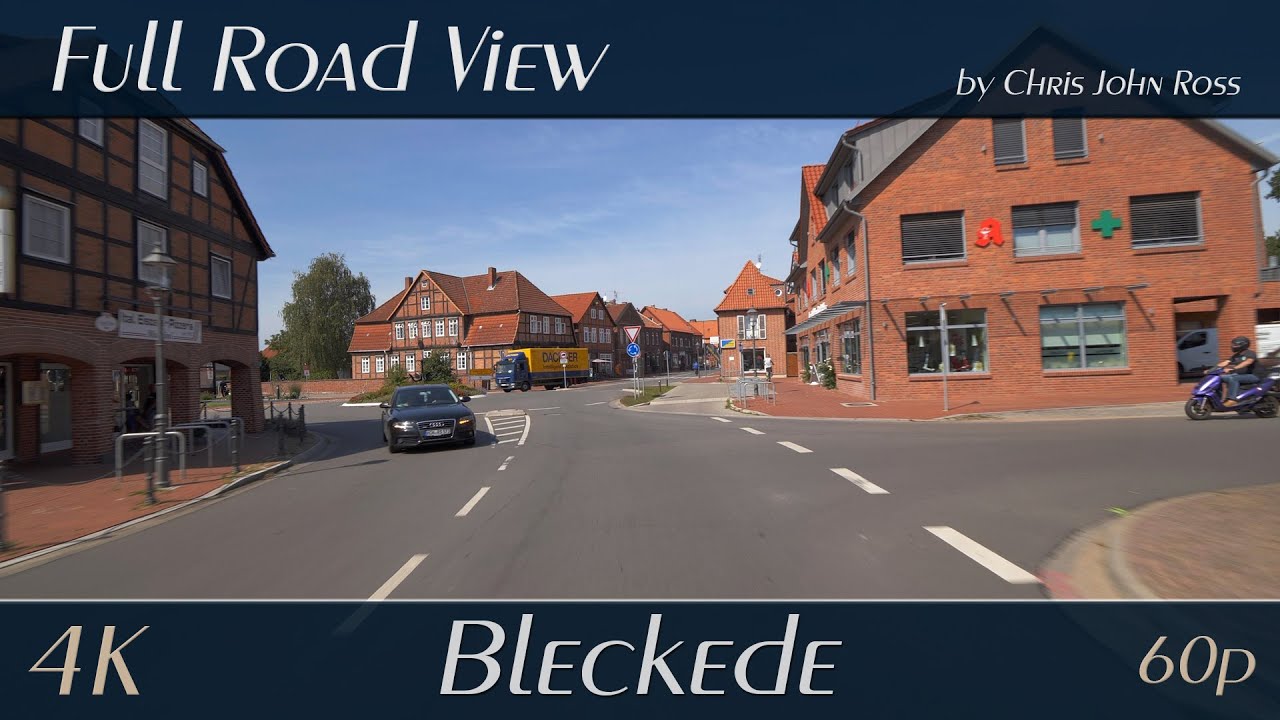 Bleckede, Landkreis Lüneburg, Germany: Fritz-von-dem-Berge-Straße, Lauenburger Straße - 4K Ultra HD