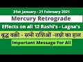 Mercury Retrograde : Effects on all Rashi-Lagna | बुद्ध वक्री सभी राशि-लग्नो का हाल। #MercuryRetro
